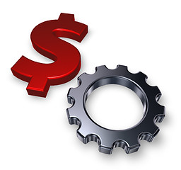 Image showing dollar and gear wheel