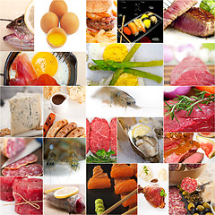 Image showing high protein food collection collage