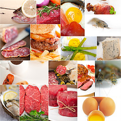 Image showing high protein food collection collage