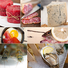 Image showing high protein food collection collage