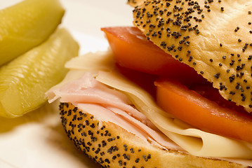 Image showing HAM AND SWISS SANDWICH