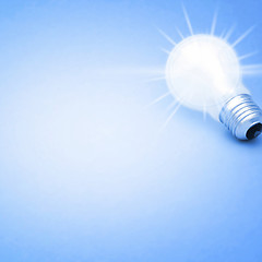 Image showing Background with lit lightbulb