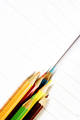 Image showing Color pencil and agenda