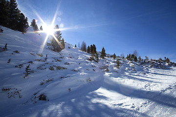 Image showing Snowy mountain landscape in the Austrian Alps