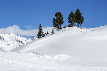 Image showing Snowy mountain landscape in the Austrian Alps