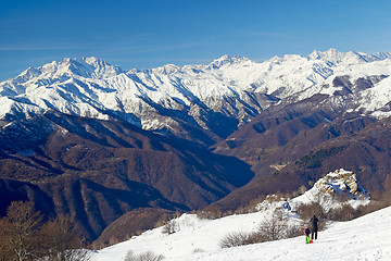 Image showing monte rosa glacier from mottarone bright sunny day