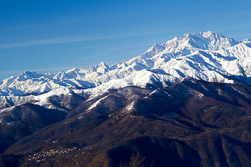 Image showing monte rosa glacier from mottarone bright sunny day
