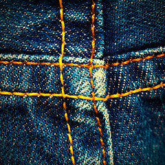 Image showing old jeans surface with seams