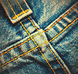 Image showing Crossed seams on denim