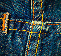 Image showing old denim surface with seams