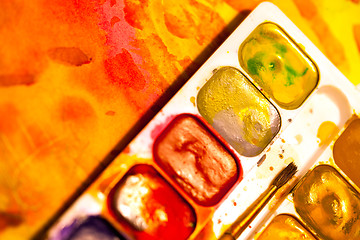 Image showing set of watercolor paints