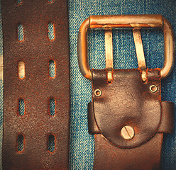 Image showing vintage leather belt