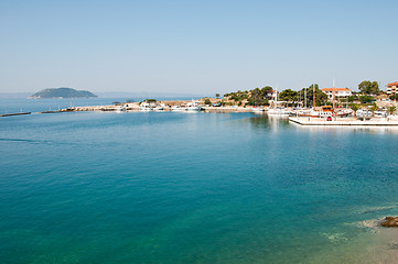 Image showing small coastal town of Greek