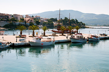 Image showing small coastal town of Greek