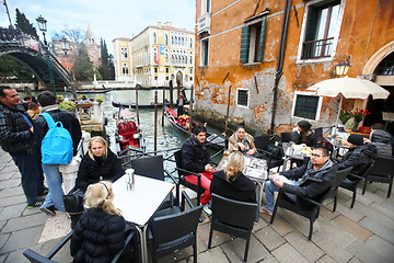 Image showing People at Ponte dell Academia in Venice