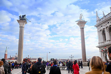 Image showing Cloudscape over columns of San Marco and San Todaro