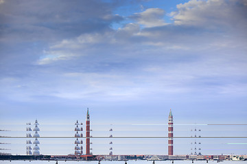 Image showing Panoramic view of Venice in Italy