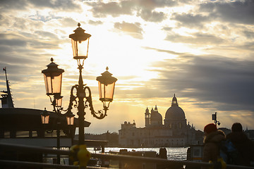 Image showing Santa Maria della Salute at sunset