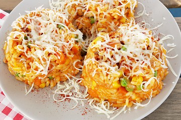 Image showing rice with vegetables and cheese