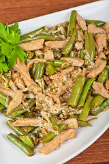 Image showing Green beans with chicken