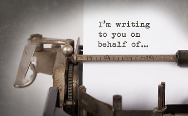 Image showing Close-up of a vintage typewriter