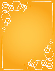 Image showing vector frame on yellow background. honeycomb