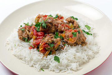 Image showing Colourful meatballs Smyrna meal