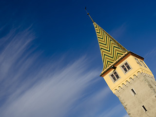 Image showing Mangturm Lindau with blue sky