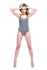 Image showing Attractive young woman in gymnastic suit