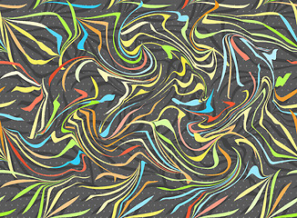 Image showing Textured ornament with colorful paint splashes 