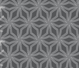 Image showing Repeating ornament stars with lines on gray