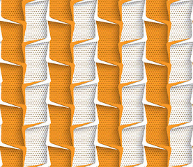 Image showing Geometrical ornament with orange and white vertical