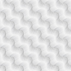 Image showing Repeating ornament diagonal wavy on white