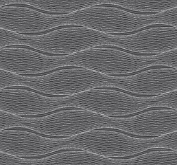 Image showing Repeating ornament of many gray horizontal lines forming ripples