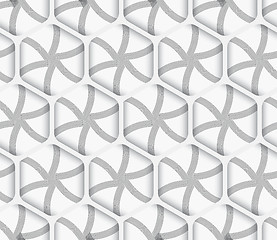 Image showing Geometrical ornament 3d hexagonal net on white background