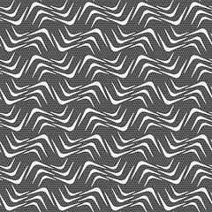 Image showing Repeating ornament white wavy corners on gray
