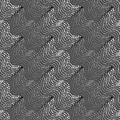 Image showing Repeating ornament of dotted  light and dark gray wavy texture