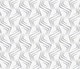 Image showing Geometrical ornament with white zig-zags on white background