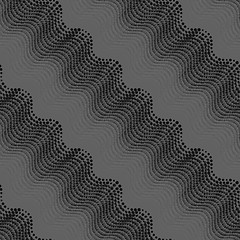 Image showing Repeating ornament of dotted wavy texture with monochrome transa