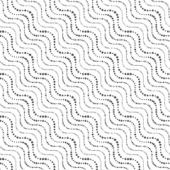 Image showing Repeating ornament of dotted wavy diagonal lines