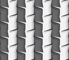 Image showing Geometrical ornament with white and dark gray vertical lines