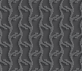 Image showing Geometrical ornament dots 3d texture on dark gray background