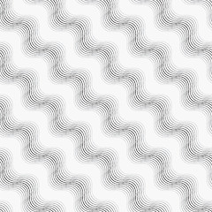 Image showing Repeating ornament many diagonal wavy lines
