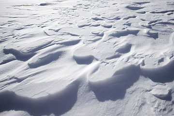 Image showing Closeup of snowdrift