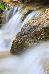 Image showing Small waterfall in a garden