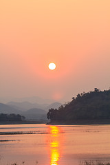 Image showing Sunset at lake