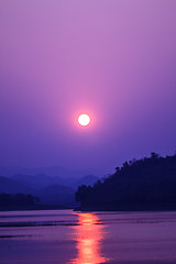 Image showing Sunset at lake