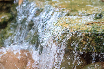 Image showing Small waterfall in a garden