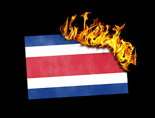 Image showing Flag burning - Costa Rica