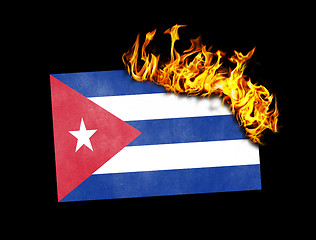 Image showing Flag burning - Cuba